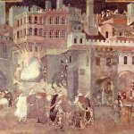 Effetti del Buon Governo in città, 1338-1340, Sala della Pace, Palazzo Pubblico, Siena