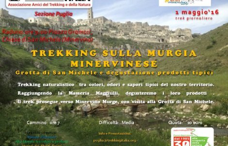 minervino murge, giornata dedicata al trekking sulla murgia minervinese