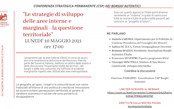 Le strategie di sviluppo delle aree interne e marginali - la questione territoriale
