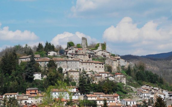 Veduta di Carsoli, tema confraternite